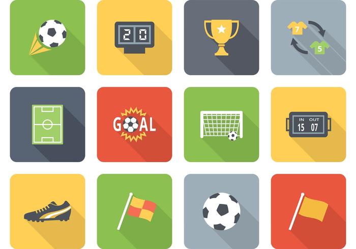 Free Flat Soccer Vector Icons Two