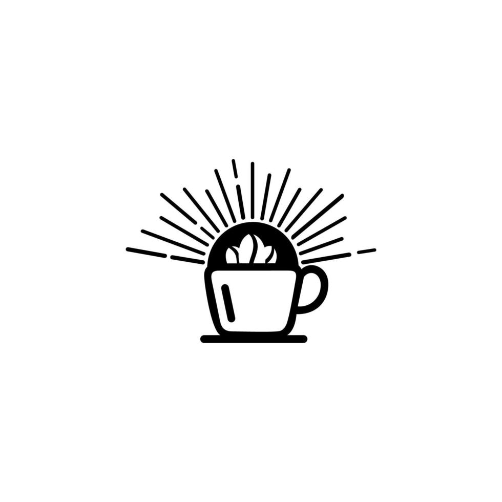 conception d'illustration de café logotype monoline, minimaliste et simple. vecteur, icône, tasse, à, boisson vecteur