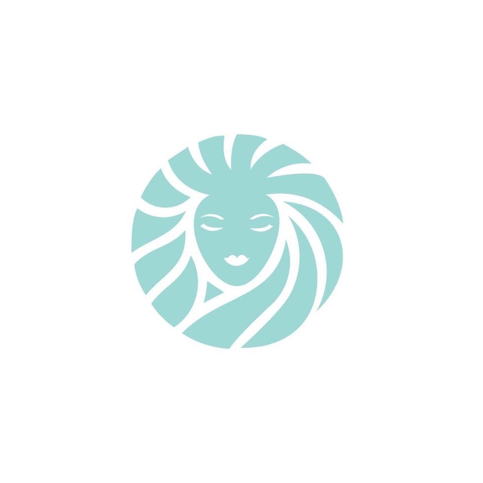 logo de beauté avec fond blanc, icône de concept de logotype de cheveux spa cosmétiques salon de beauté, vecteur