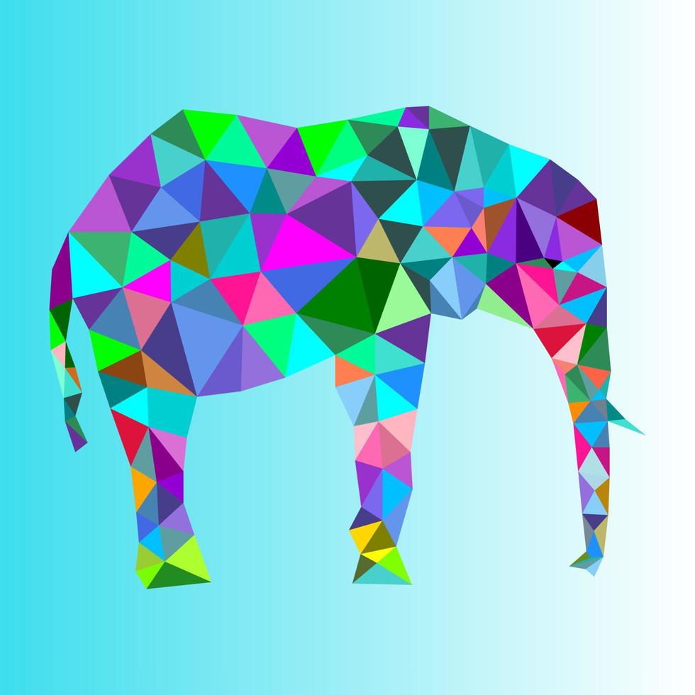 illustration vectorielle d'éléphant avec un design low poly sur fond blanc. vecteur