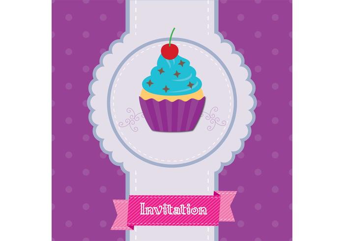 Cupcake Invitation Vector