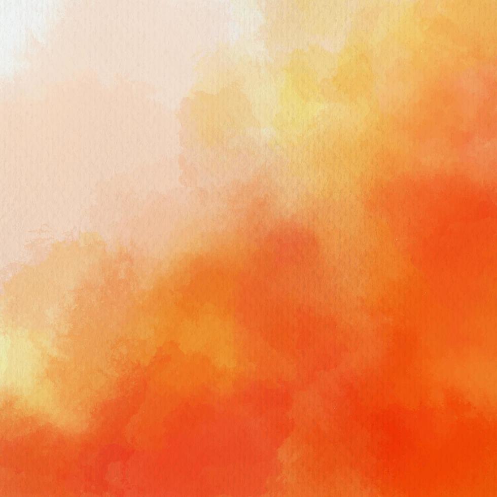 couleur orange et jaune peinte à la main avec un fond abstrait de texture aquarelle vecteur