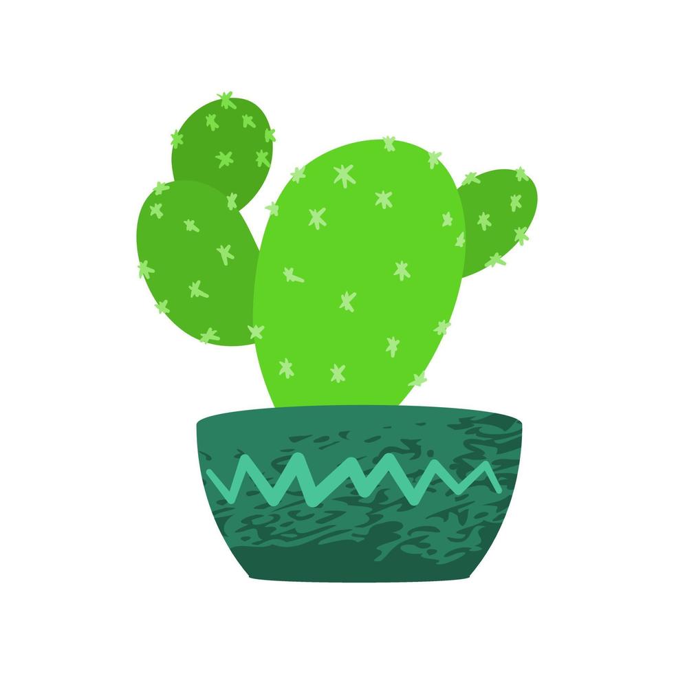 joli mini cactus esthétique. illustration isolée. style plat. format vectoriel évolutif et modifiable.