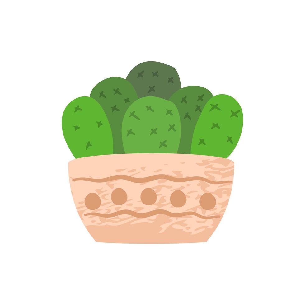 joli mini cactus esthétique. illustration isolée. style plat. format vectoriel évolutif et modifiable.