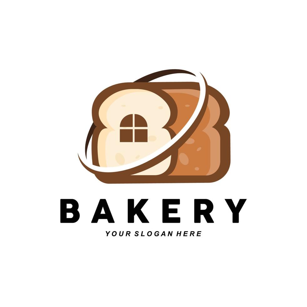 logo de pain, illustration de conception de nourriture de blé, vecteur de boulangerie, cupcake