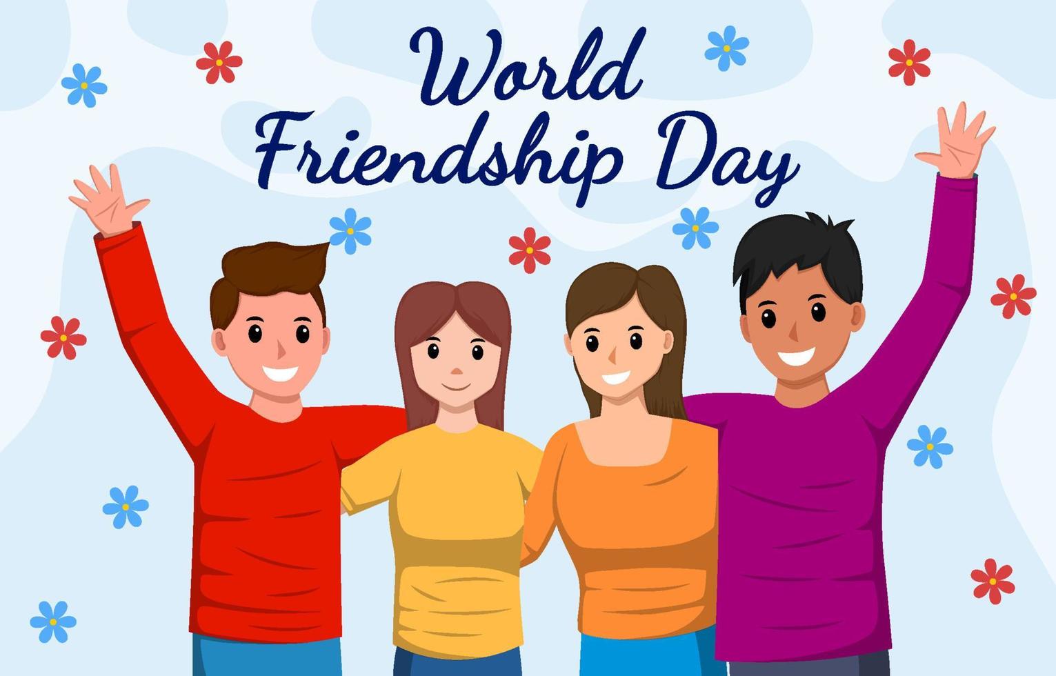 concept de la journée mondiale de l'amitié vecteur