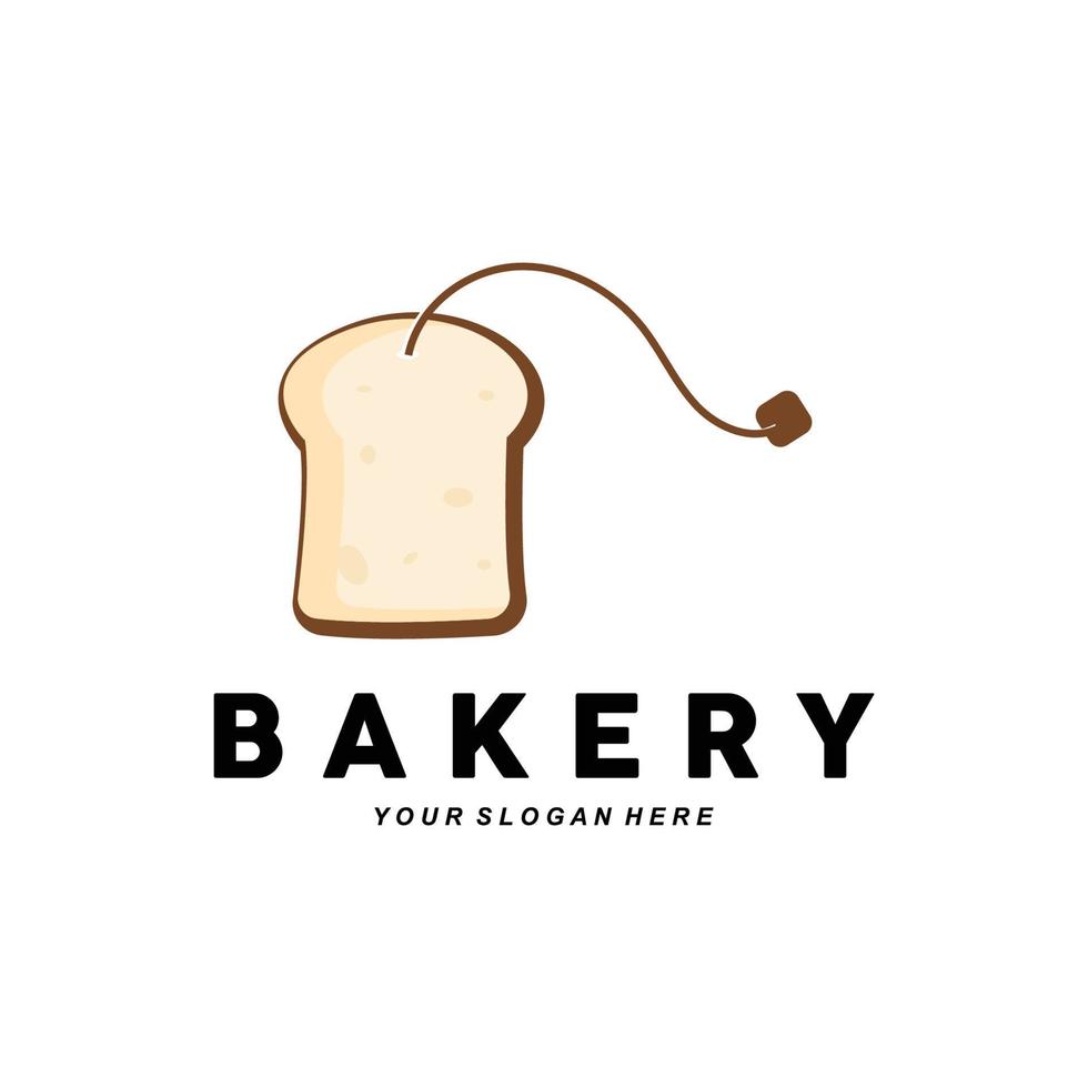 logo de pain, illustration de conception de nourriture de blé, vecteur de boulangerie, cupcake