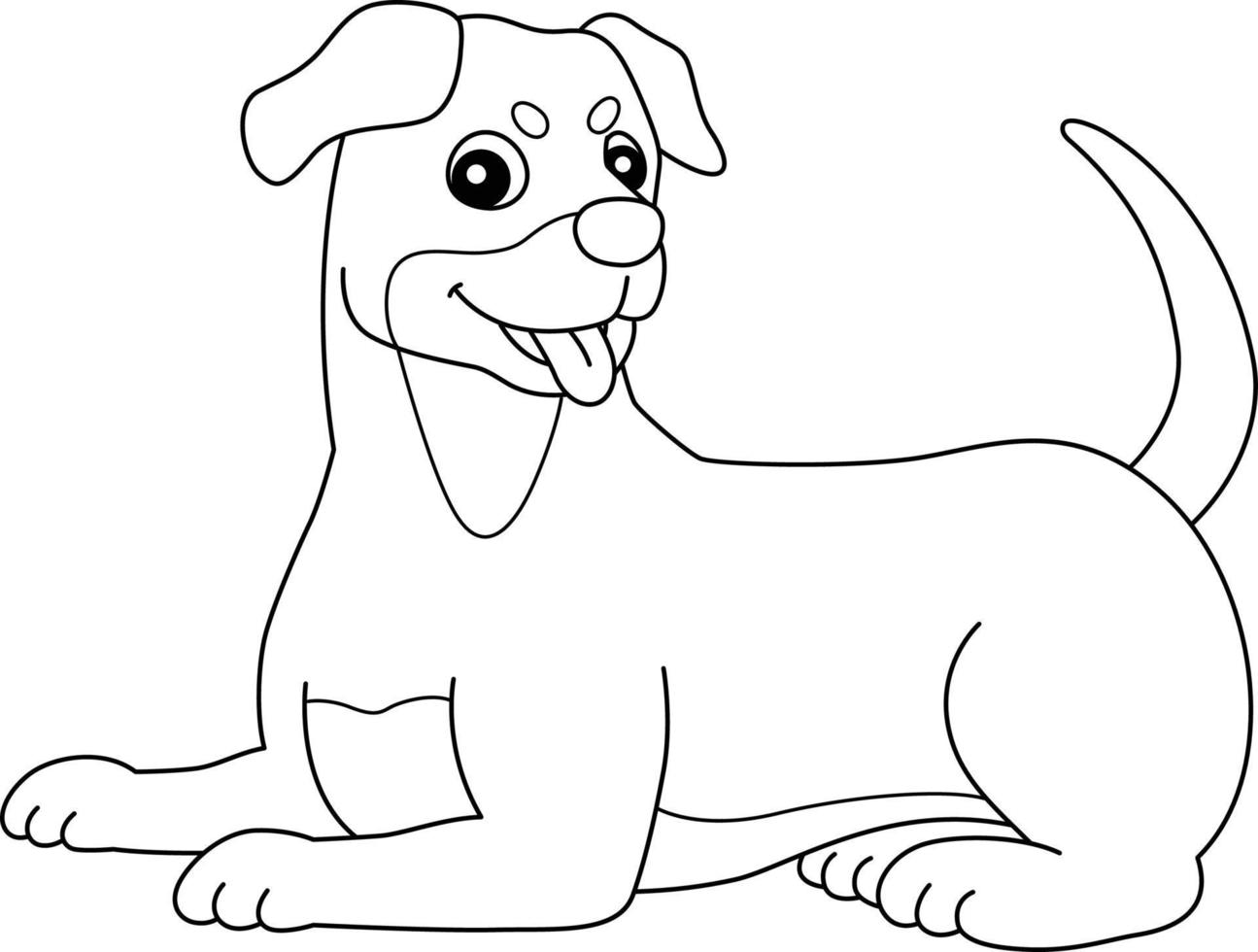 Coloriage chien rottweiler isolé pour les enfants vecteur