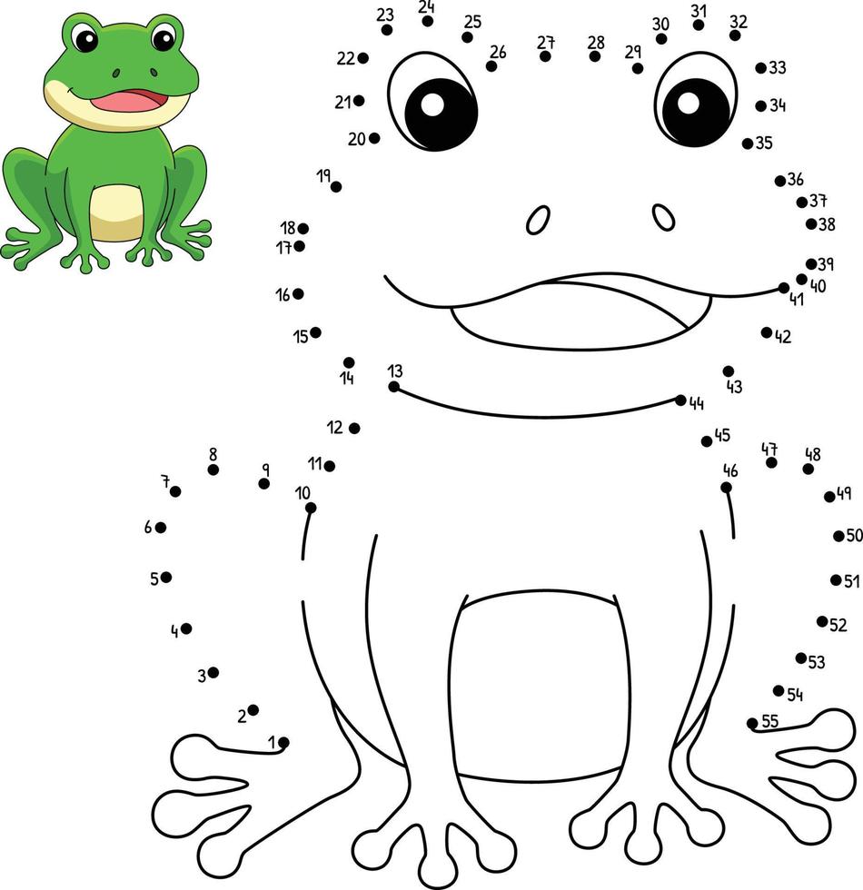 coloriage point à point grenouille pour les enfants vecteur
