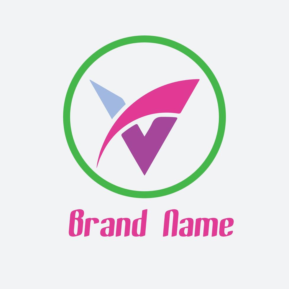 icône v pour le logo monogramme des initiales de l'entreprise vecteur