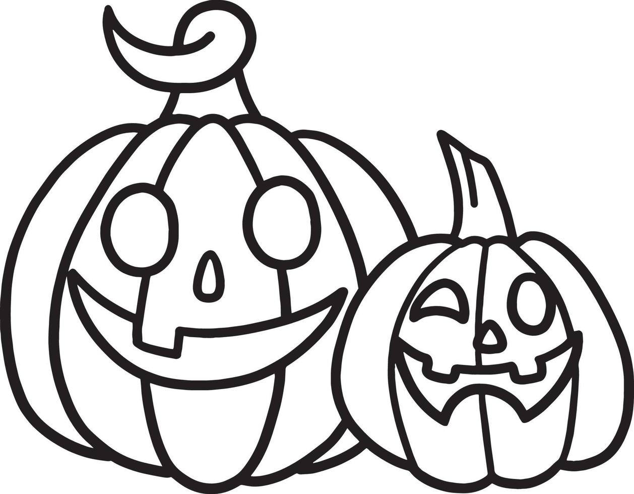 citrouille halloween isolé coloriage pour les enfants vecteur