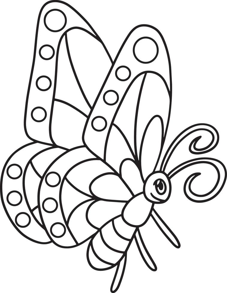 Coloriage papillon isolé pour les enfants vecteur