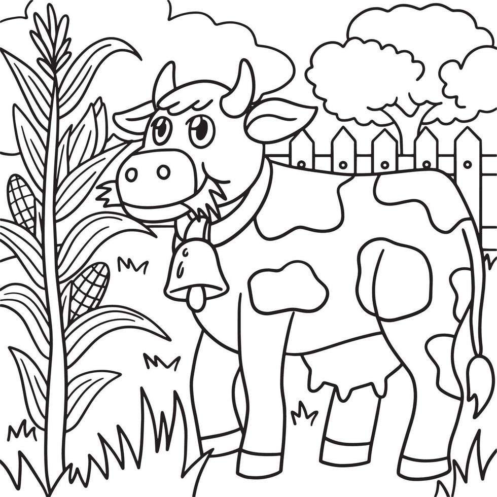 coloriage de vache pour les enfants vecteur