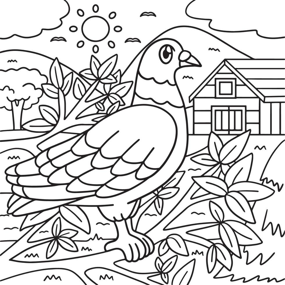 coloriage de pigeon pour les enfants vecteur