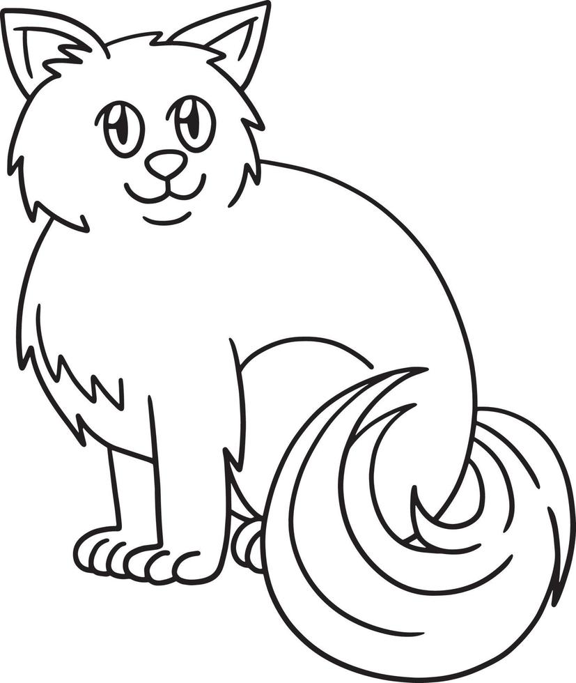 Coloriage de chat isolé pour les enfants vecteur