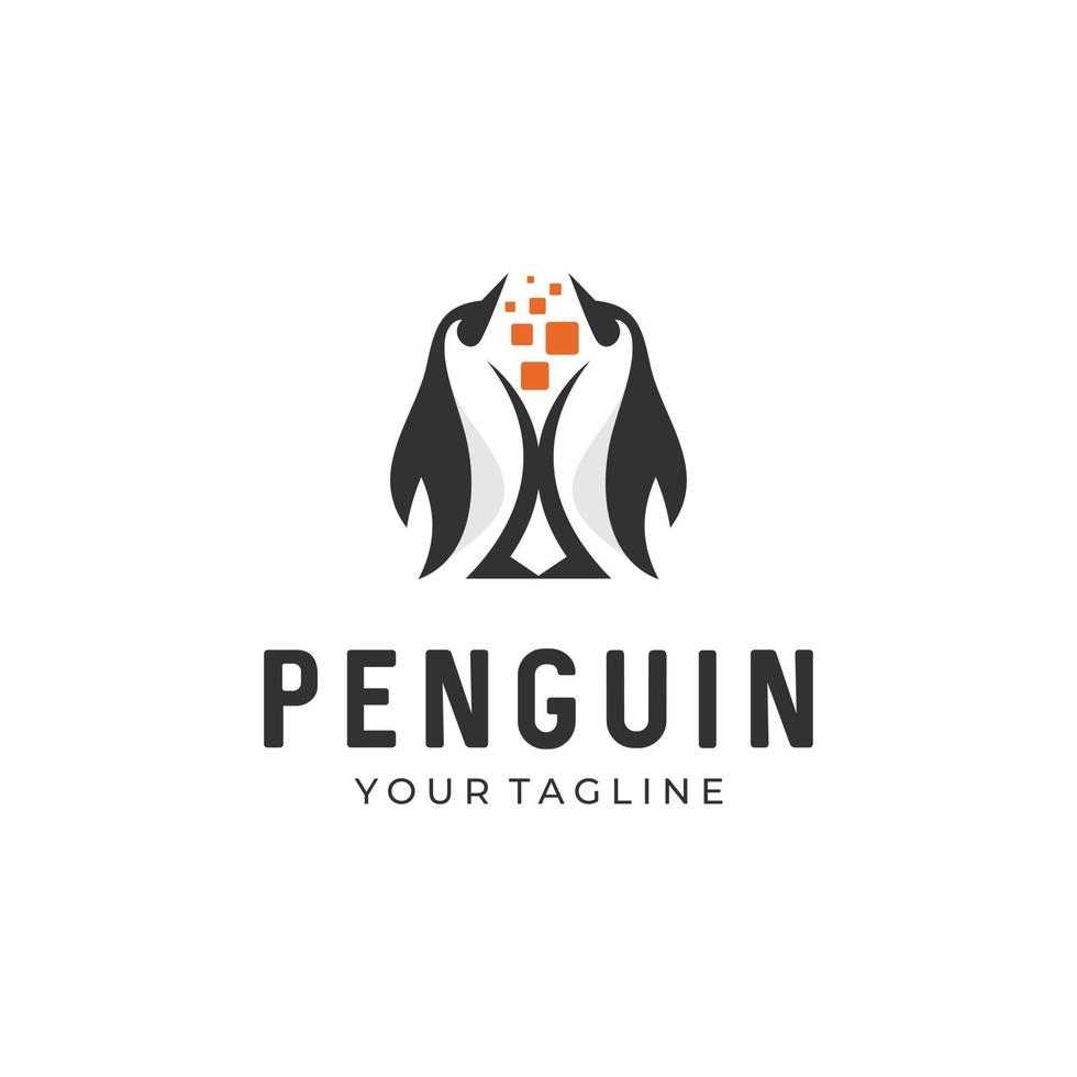 conception de symbole d'icône de logo de vecteur de pingouin