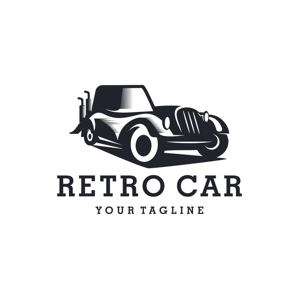 vecteur de modèle de conception de logo de voiture rétro