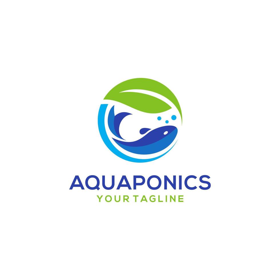 modèle de vecteur de stock de logo aquaponique