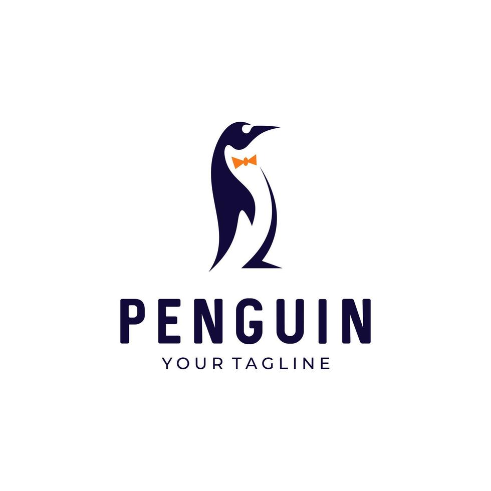 conception de symbole d'icône de logo de vecteur de pingouin