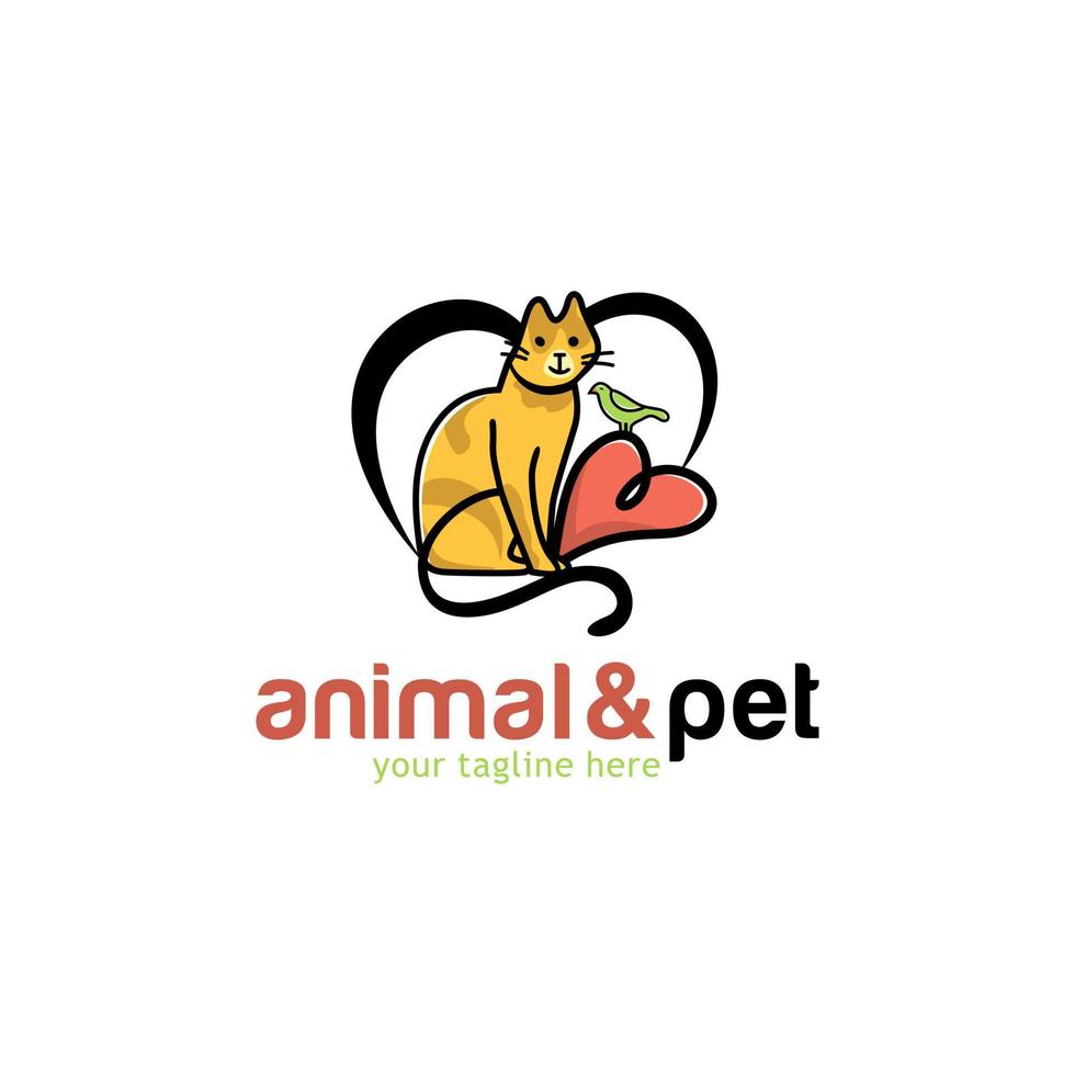 modèle de conception de logo chat et chien vecteur