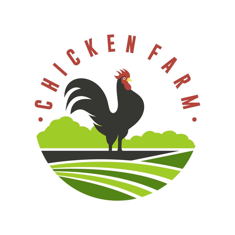 modèle de vecteur de logo de ferme de poulet