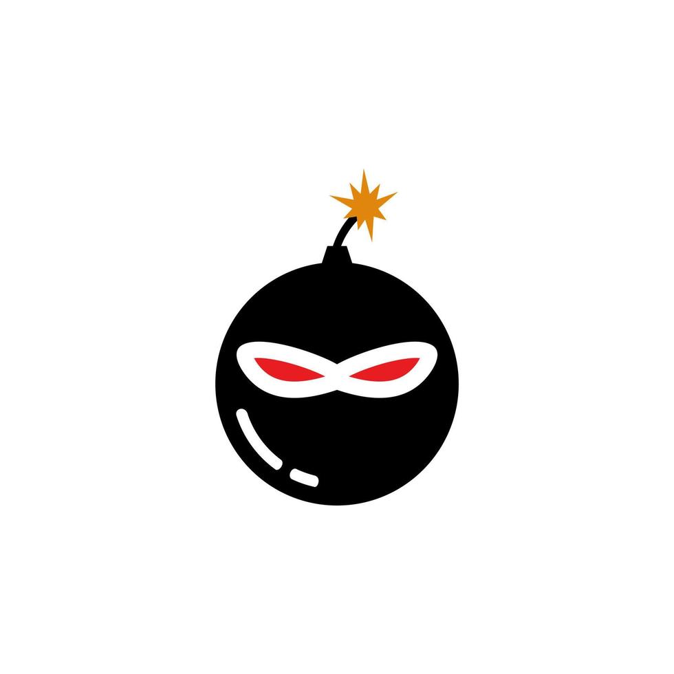 modèle de vecteur de conception de logo ninja