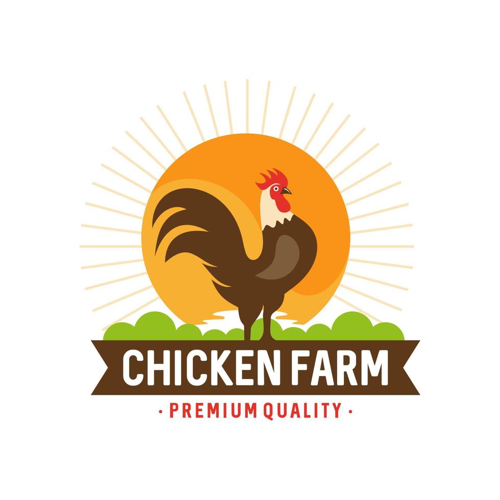 modèle de vecteur de logo de ferme de poulet