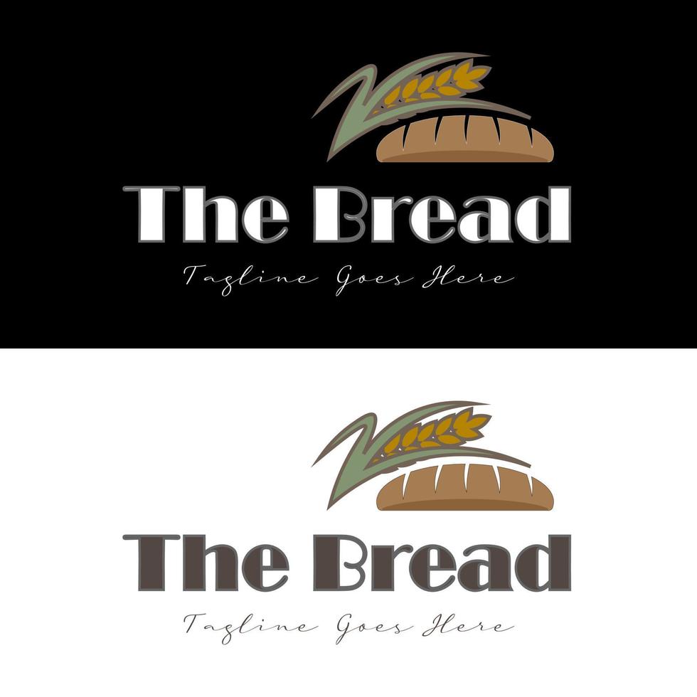 blé frais et pain cuit au four sain pour la création de logo de boulangerie et de pâtisserie vintage rétro vecteur