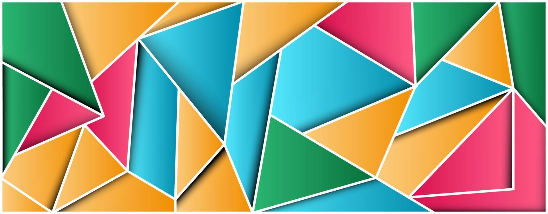 fond coloré géométrique. forme de triangle pour l'art mural, la bannière, la publicité de promotion des ventes et la conception de sites Web vecteur