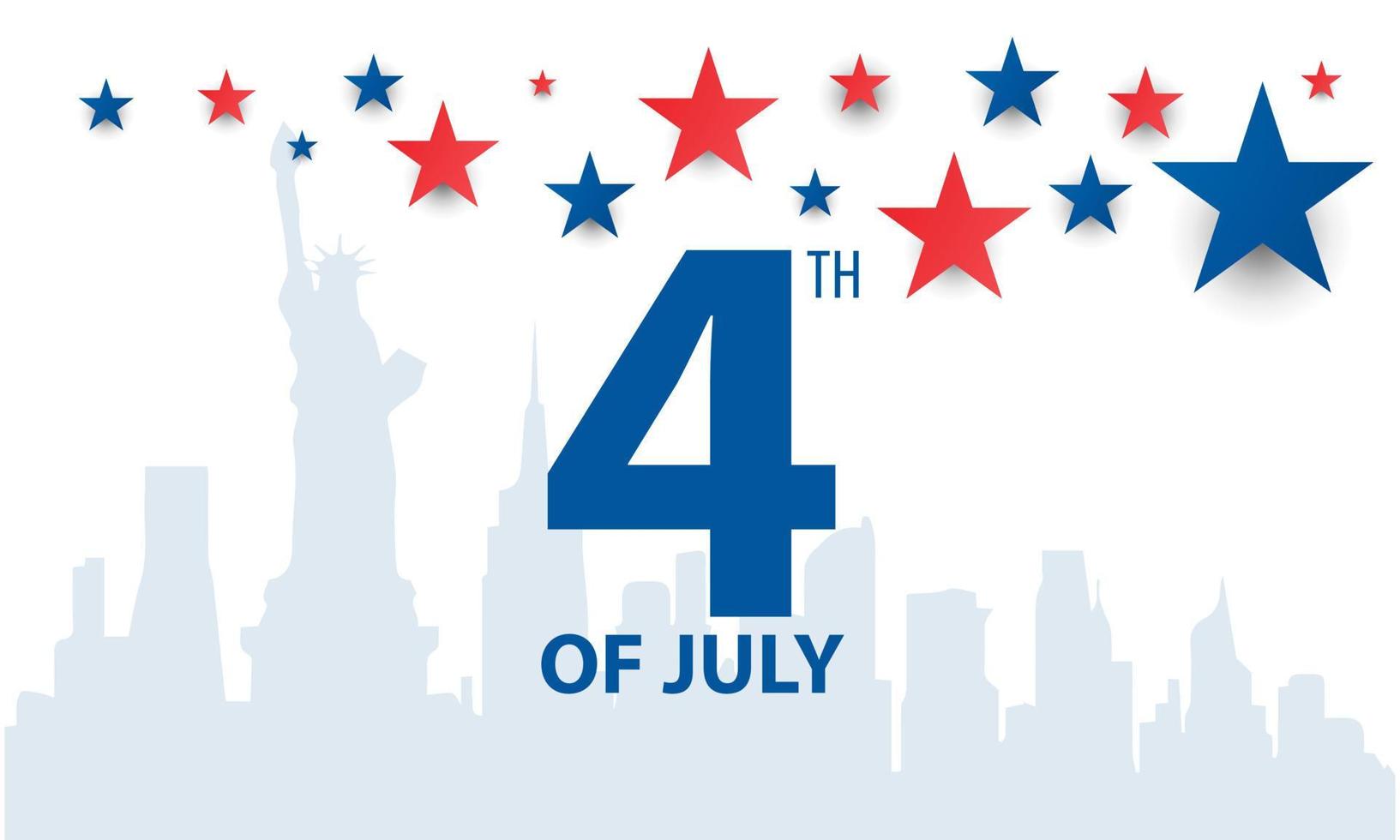 4 juillet, fête de l'indépendance des états-unis - illustration de la bannière vecteur
