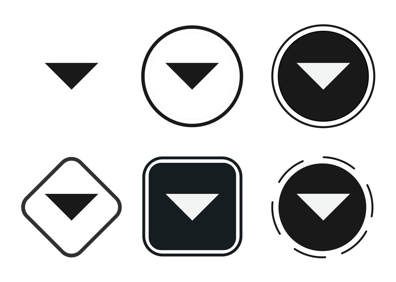 icône déroulante flèche . jeu d'icônes Web. collection d'icônes à plat. illustration vectorielle simple. vecteur