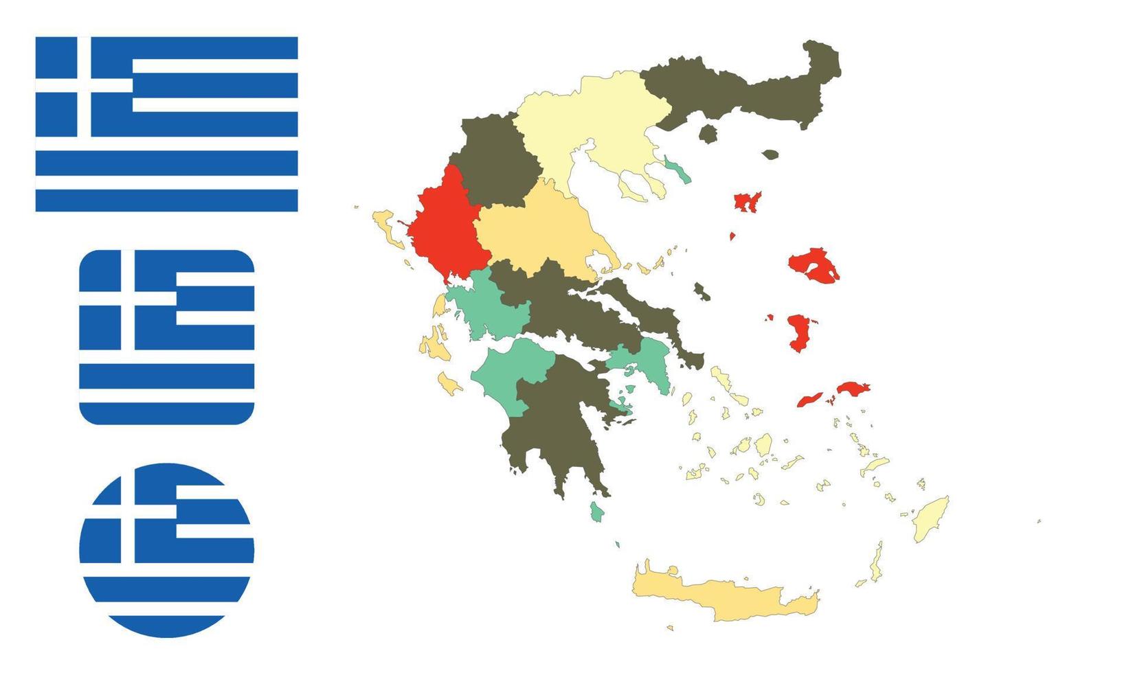 carte et drapeau de la grèce vecteur