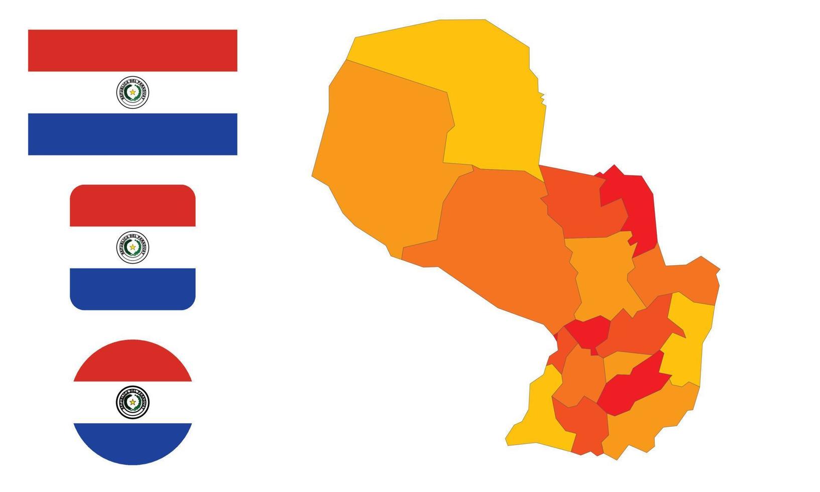 carte et drapeau du paraguay vecteur