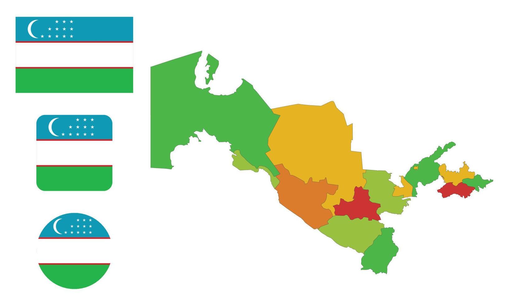 carte et drapeau de l'ouzbékistan vecteur