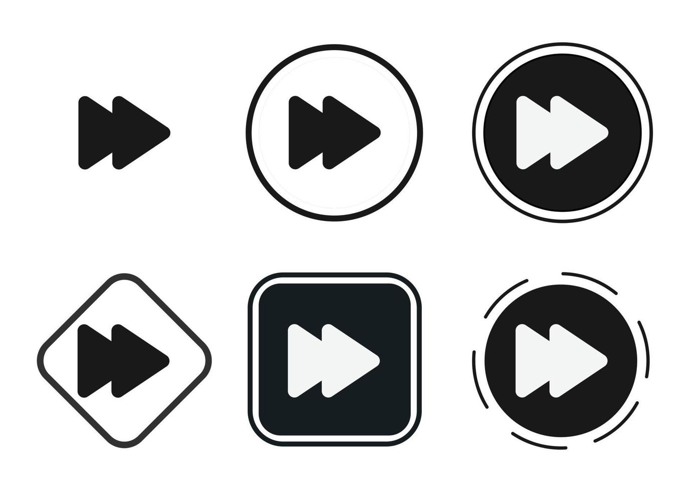 icône d'avance rapide. jeu d'icônes Web. collection d'icônes à plat. illustration vectorielle simple. vecteur