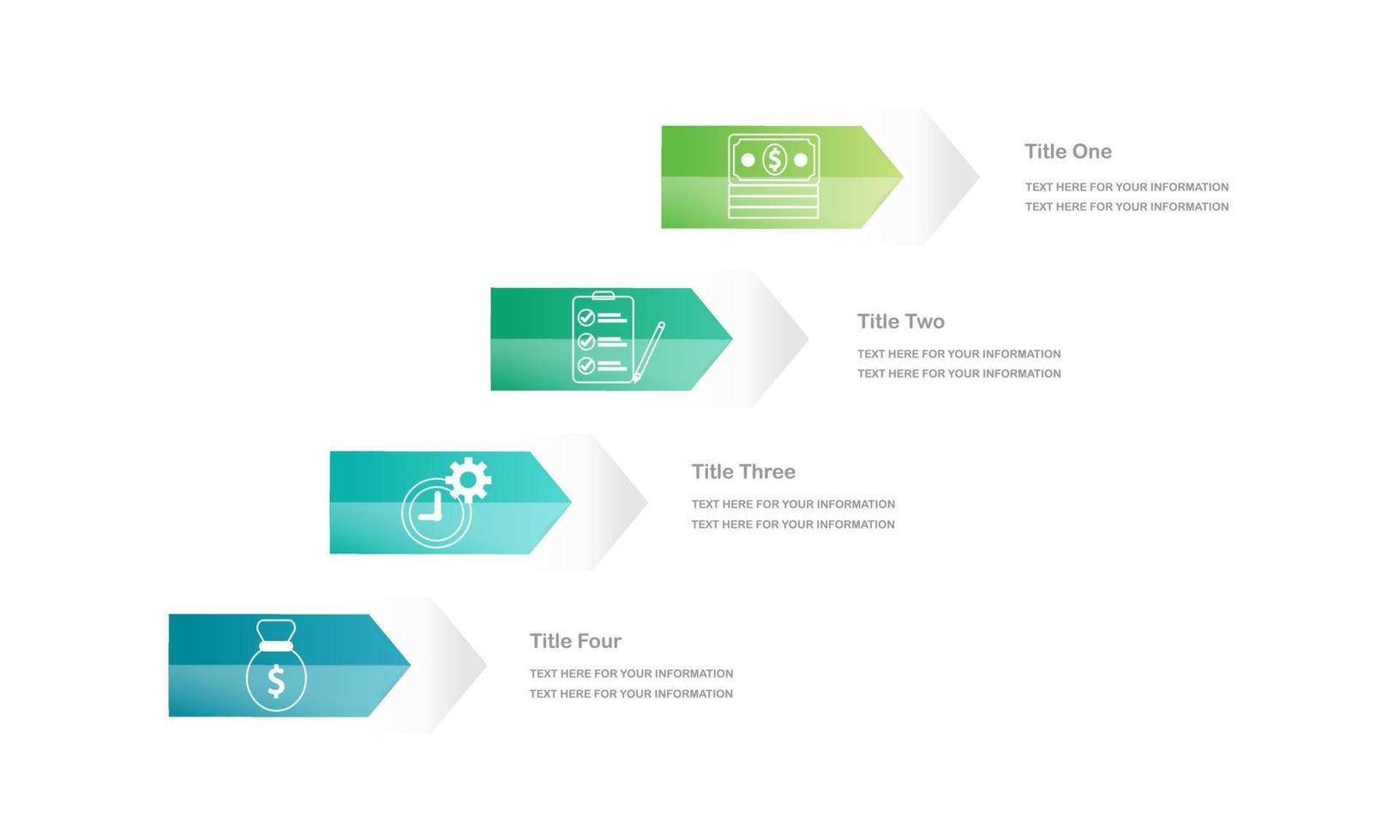 modèle de conception moderne en quatre étapes pour infographie vecteur