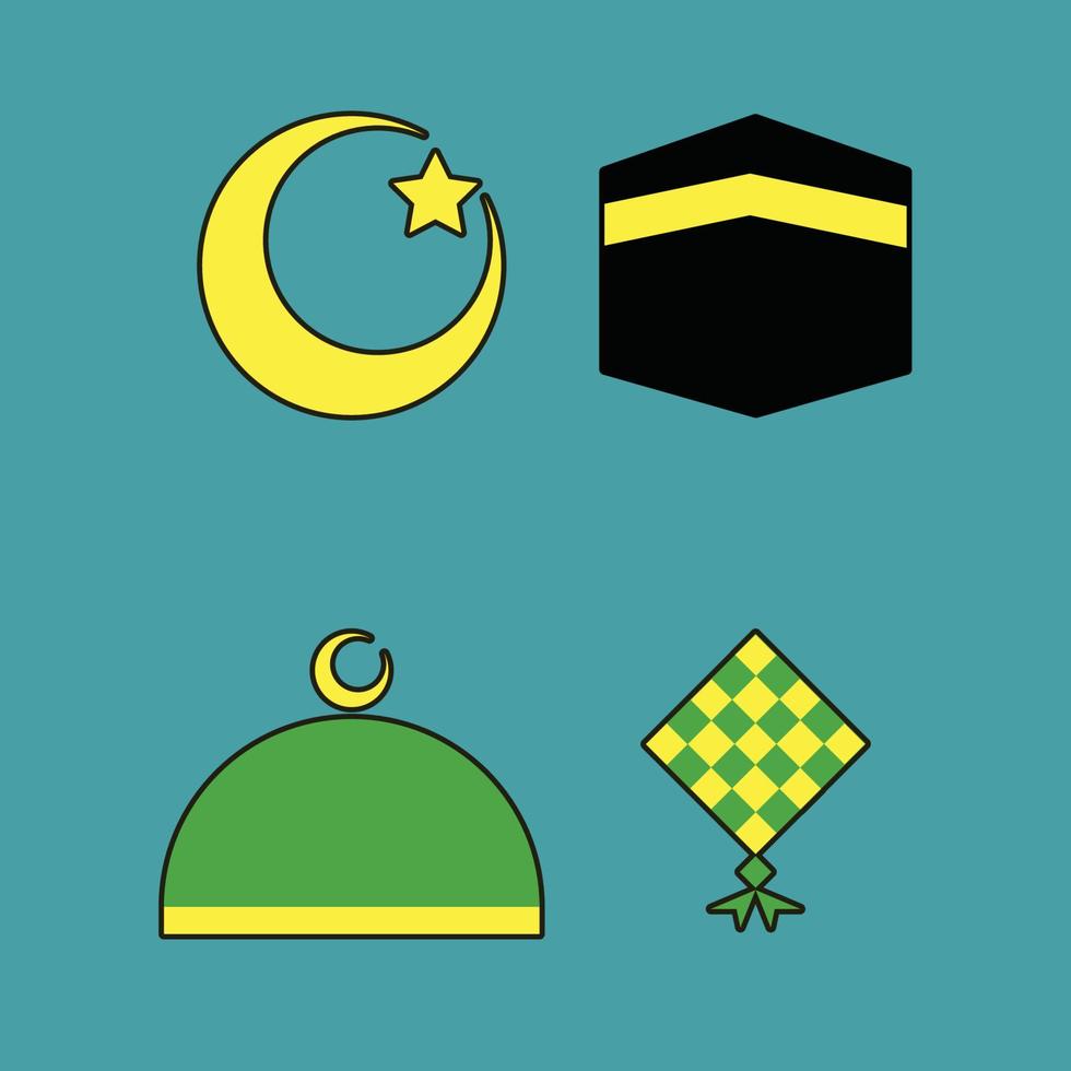 illustration du pack de ramadan 4 vecteur