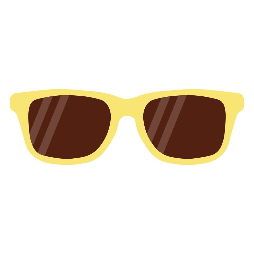 lunettes de soleil à monture jaune et verres marron. verres jaunes. illustration vectorielle dans un style plat vecteur