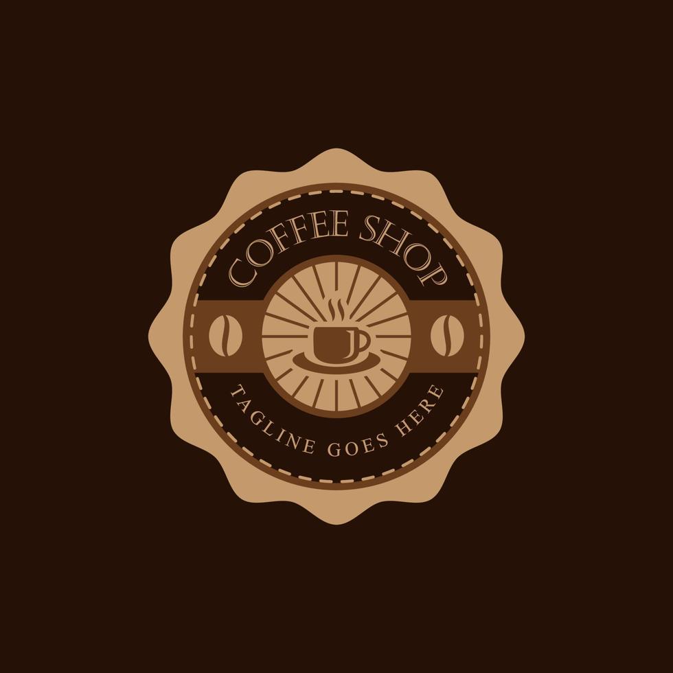 création de logo de café, éléments de logo de style badges et étiquettes tasse, haricots, objets de style vintage de café conception vectorielle rétro vecteur