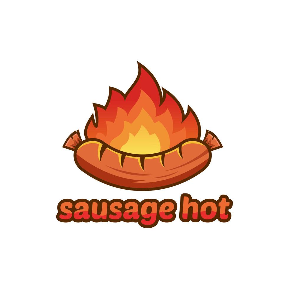 vecteur premium de logo de nourriture chaude de saucisse