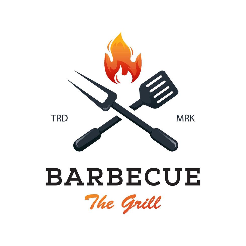 barbecue le modèle de logo grill vecteur premium