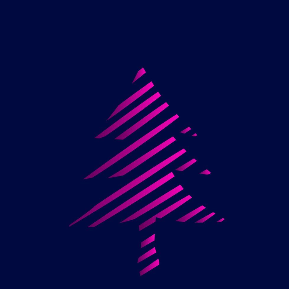 création de logo coloré d'art de ligne de néon d'arbre de noël. illustration vectorielle abstraite. bonne année graphique vecteur