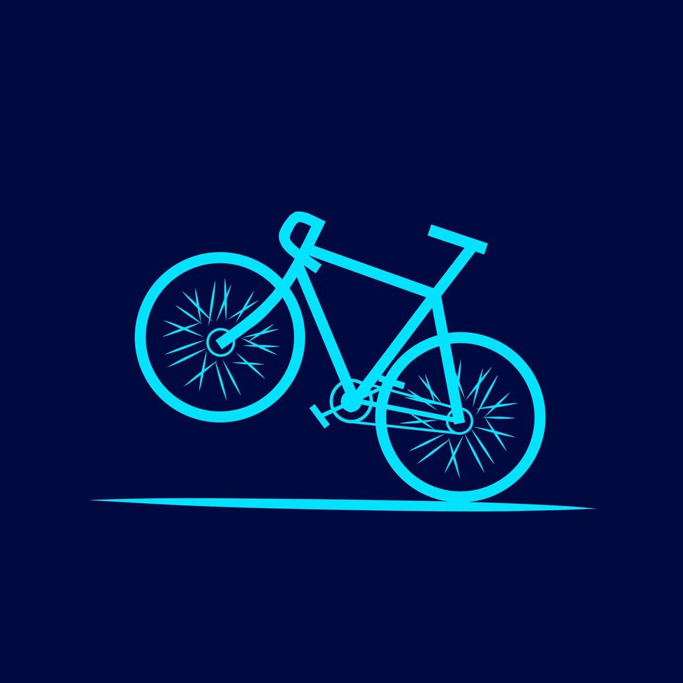 vélo ligne pop art potrait logo design coloré avec un fond sombre. fond noir isolé pour t-shirt, affiche, vêtements, merch, vêtements, conception de badges vecteur