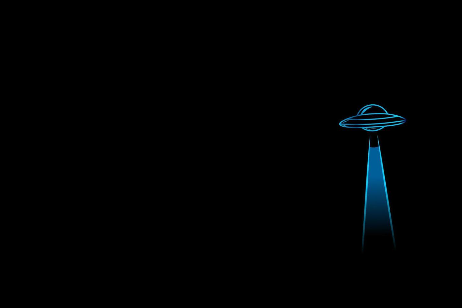 UFO extraterrestre espace univers ligne pop art potrait logo design coloré avec un fond sombre. illustration vectorielle abstraite. papier peint minimaliste sombre vecteur