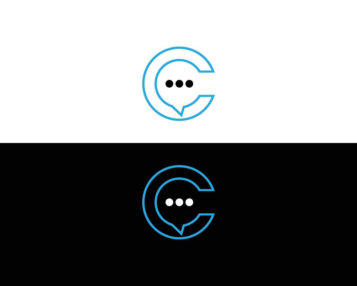 modèle de conception de logo créatif c lettre bulle chat concept. vecteur