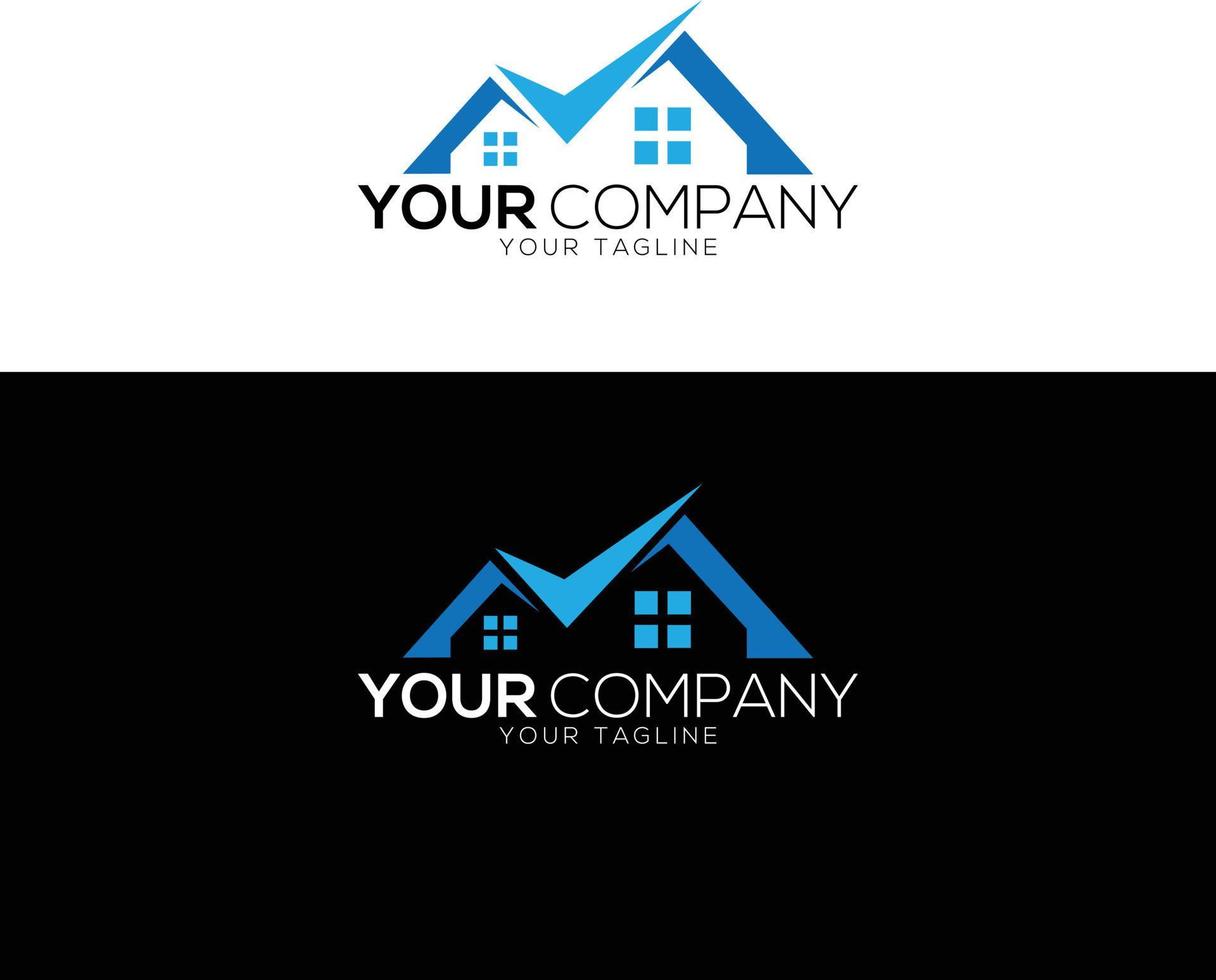 création de logo immobilier, immobilier et construction pour enseigne d'entreprise. vecteur