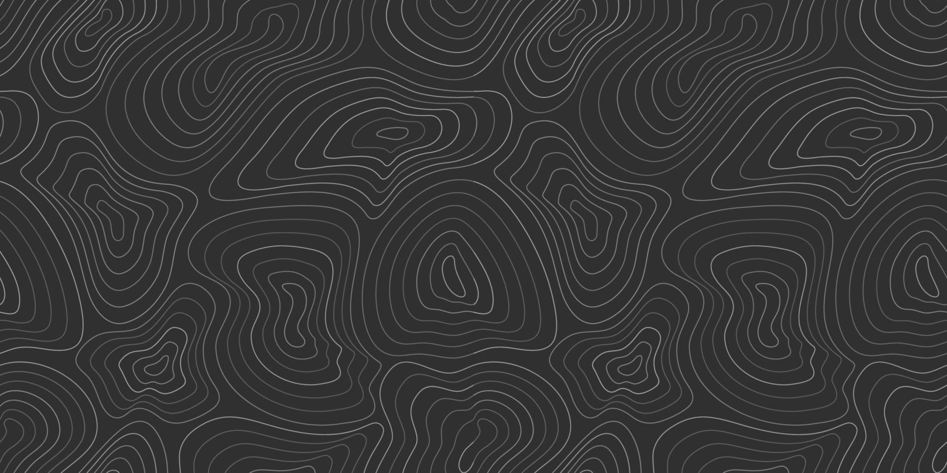 carte topographique horizontale, modèle sans couture de topographe noir, fond linéaire de typographie sombre pour la cartographie et toile de fond d'égaliseur audio. illustration vectorielle vecteur