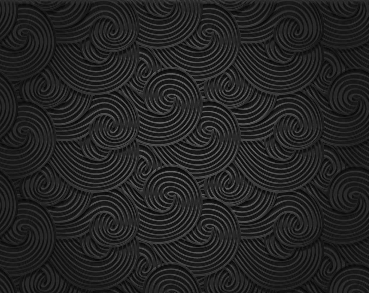 Texture abstraite du vent 3d, mer, fond des vagues de l'océan. nuages denses, fumée noire et motif gris vapeur. illustration vectorielle. vecteur