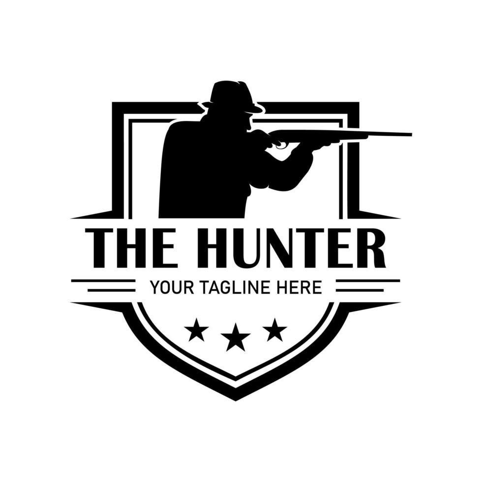 logo de tir de chasse vecteur