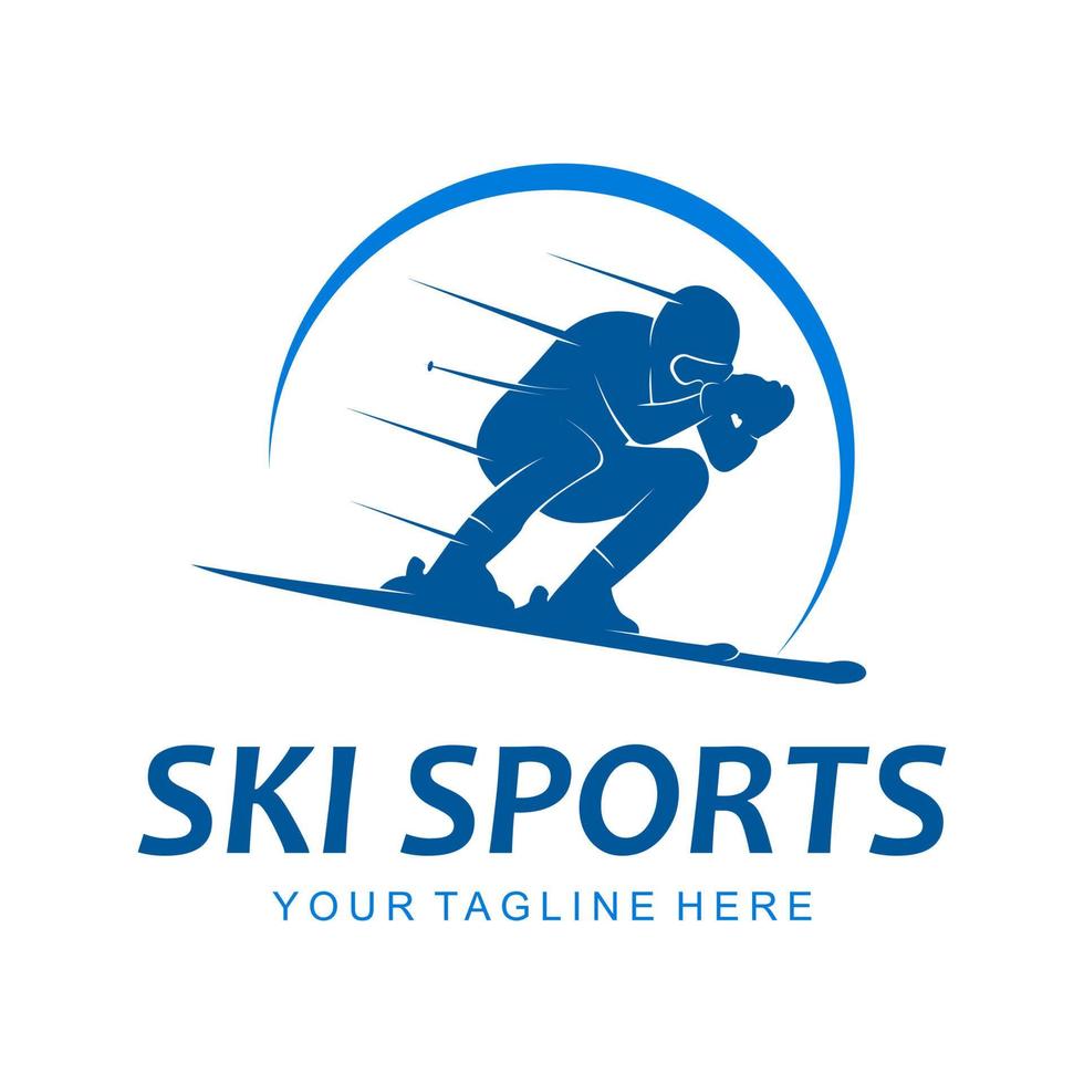 logo de sport de ski vecteur